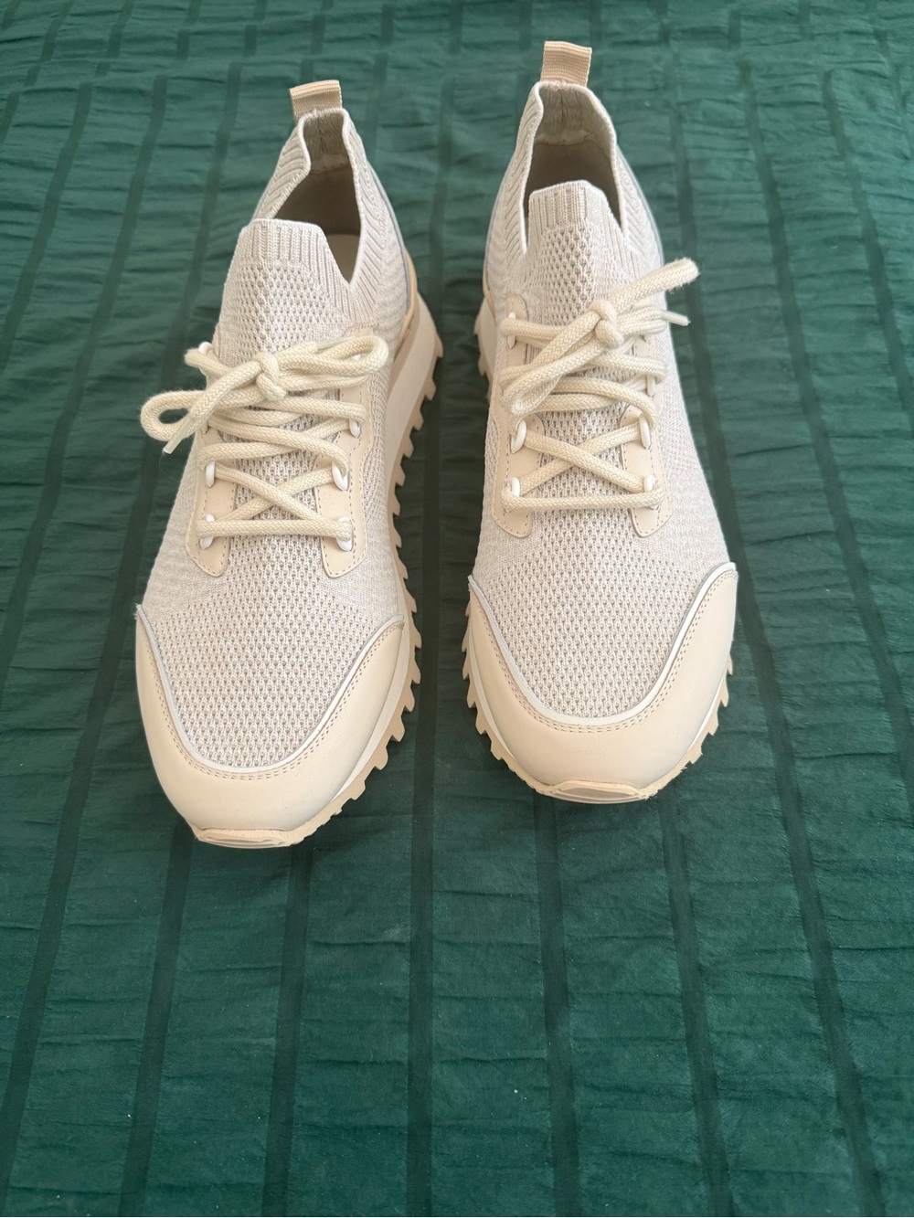 Eleventy - Men's Lightweight Knit Lace-Up Sneakers in Cream